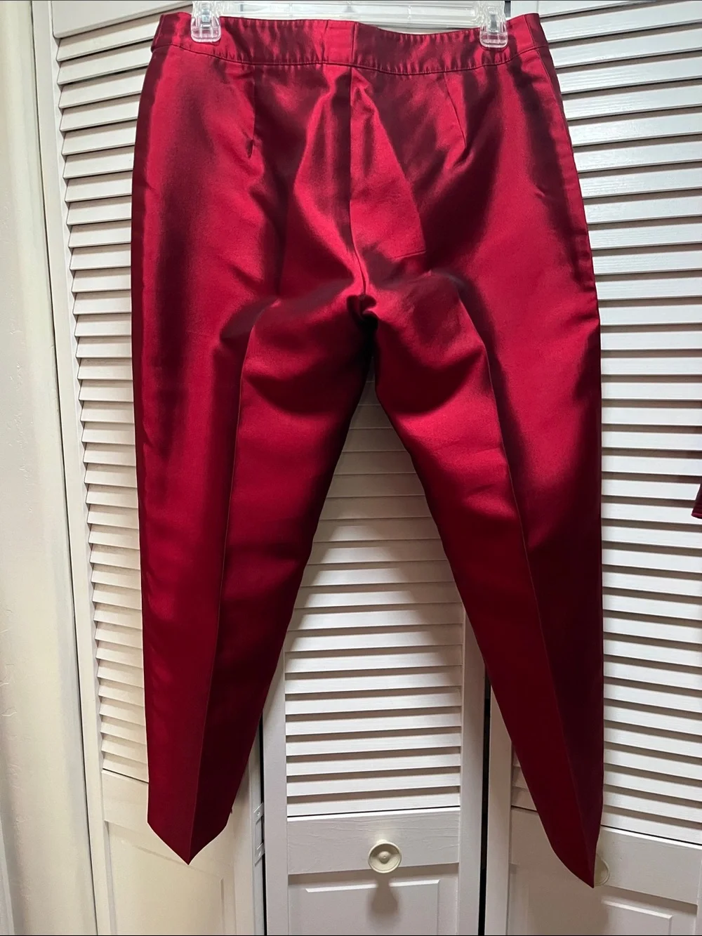 Carlisle Satin Red Zip-Front Blazer and Pants Set